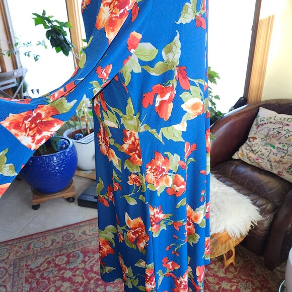 25156 Forever 21 + Blue Floral Fit n Flare Skater Dress 3X - Picture 8 of 10